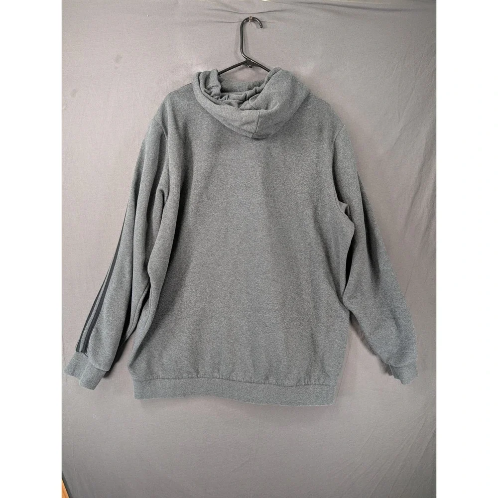 Adidas Essentials 3-Stripes Full Zip Hoodie‎ Grey DX2528 Mens 2XLT